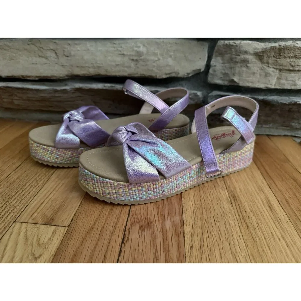 Girls Jellypop Purple‎ Holographic Ella Platform Sandals Sz 5